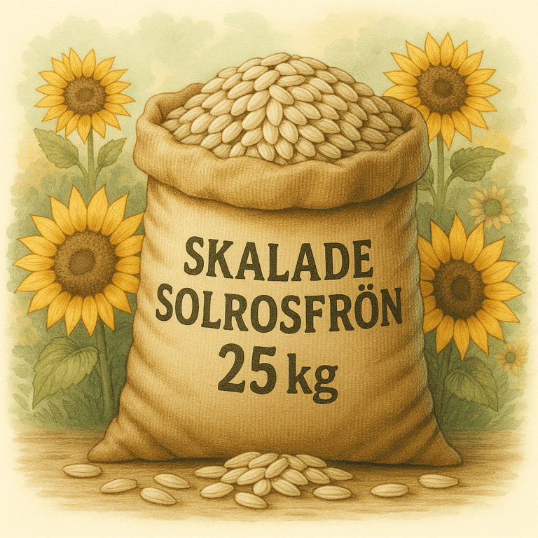 Skalade solrosfrön 25kg till fåglarna - Pippifoder