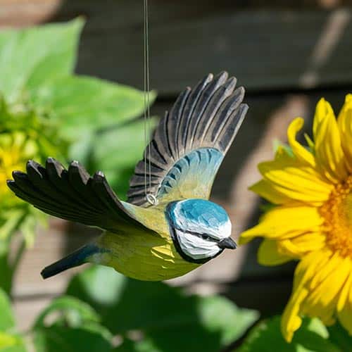 Flygande Blåmes decobird Wildlife Garden i trädgården