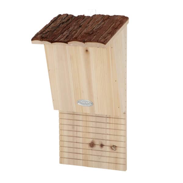 Fladdermusholk med tak av bark