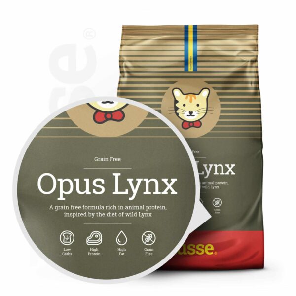 Kattefoder - Opus Lynx, kornfrit tørfoder til katte med følsom hud og mave - Billede 2