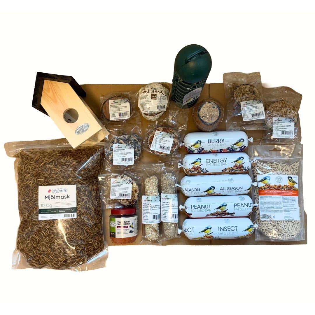 Stora fågelgodislådan 1 Stora fågelgodislådan med fågelmat och godsaker för vildfåglar