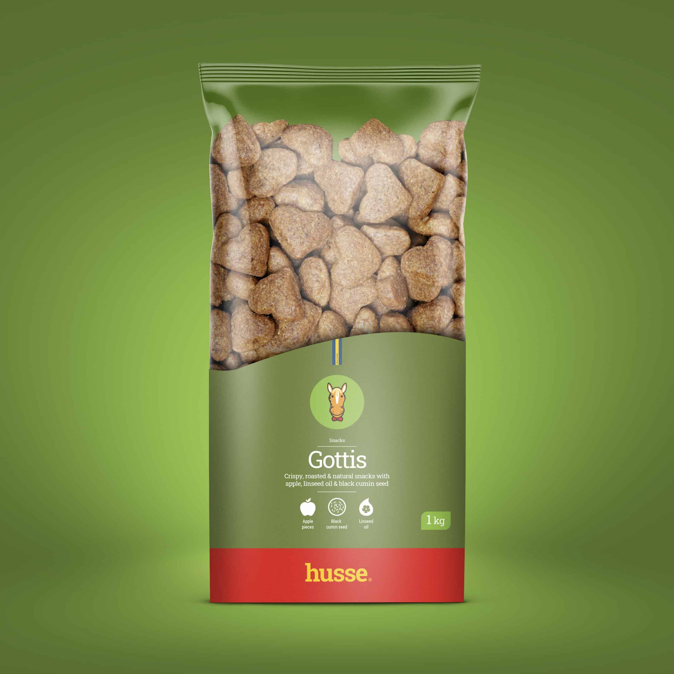 Hästgodis - Gottis 1kg, med smak av äpple 1 Gottis 1 kg