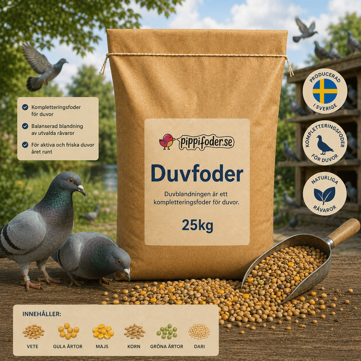 Duvfoder 25kg 1 Duvfoder 25kg
