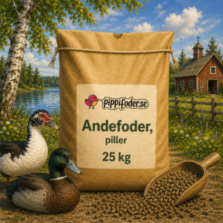 Andefoder i pellets, 25 kg – fuldfoder til ænder
