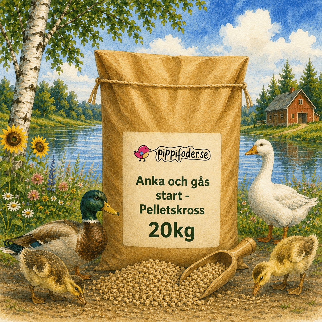 Anka och gås tillväxt- Pelletskross 20kg 1 Anka och gås tillväxt- Pelletskross 20kg