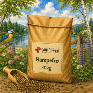 Hampafrön 20 kg från pippifoder på ett bord