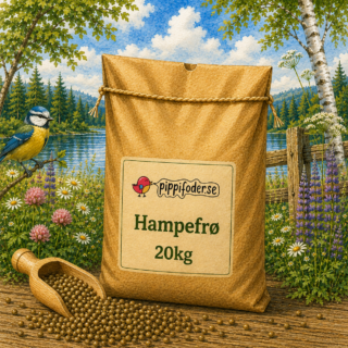 Hampafrön 20 kg från pippifoder på ett bord