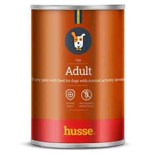 Hundmat i burk med nötkött