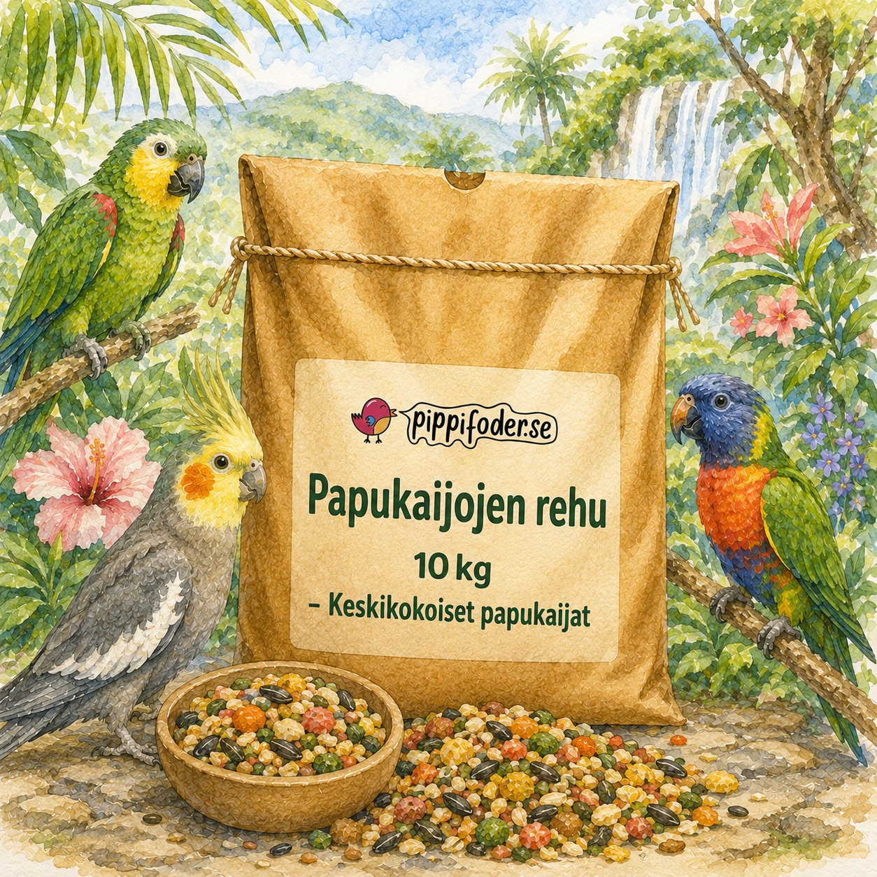 Papukaijojen rehu 10 kg – Keskikokoiset papukaijat 1 Papukaijojen rehu 10 kg – Keskikokoiset papukaijat