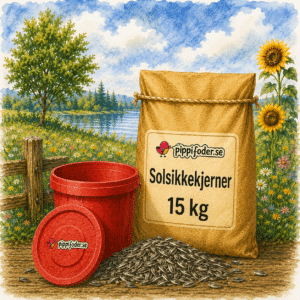 fôrtønne med solsikkefrø